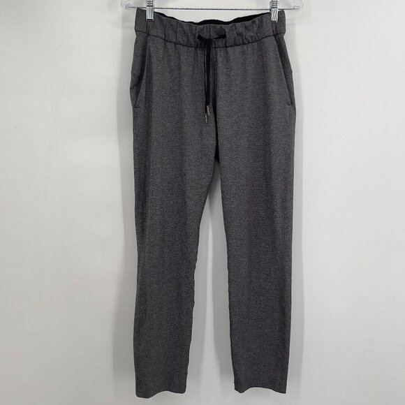 Lululemon Heathered Gray Drawstring Straight Leg Pants Size 4 - Picture 1 of 10